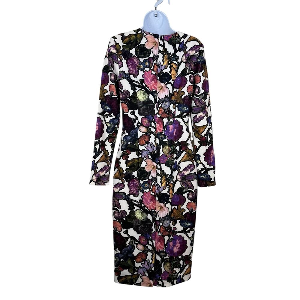Cynthia Rowley Dress Womens 8 Multicolor Dark Florals Romantic Feminine Pencil - Picture 8 of 13